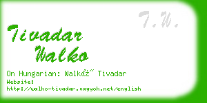 tivadar walko business card